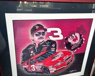 Vintage framed Dale Earnhardt print.