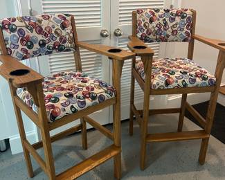 pair of matching billiard chairs
