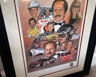 Vintage framed Dale Earnhardt print.