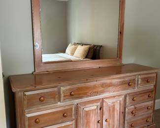 pine dresser 5'7" wide, 18" deep, 34" tall.
