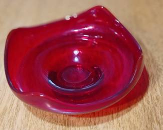 Vintage Viking Glass Ruby Bowl