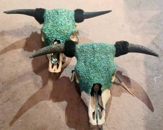 Amazing Handcrafted Cow Skulls with Turquois!