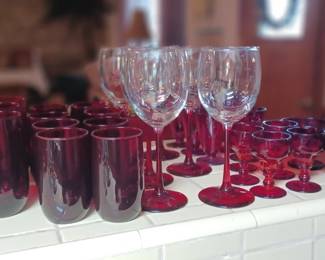 Vintage Ruby Glassware 