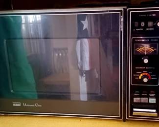 Wonderful old Montgomery Ward microwave and convection oven. Still works! Naturally 