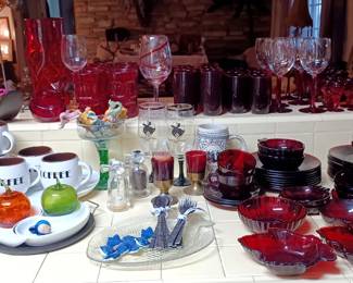 Ruby Glass and Vintage Kitchen
