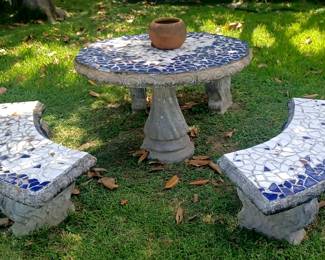 Tiled Vintage Cement Table Set