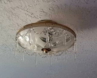 Vintage Ceiling Lamp with Crystals