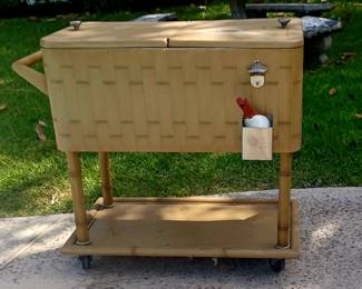 Vintage Tiki Outdoor Rolling Cooler!