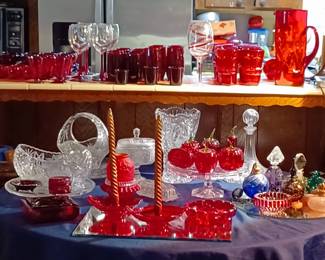 Ruby and American Cut Glass