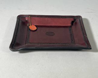 Desk Accessory | Handmade leather tray marked Appaloosa. - w. 7 x l. 9 in