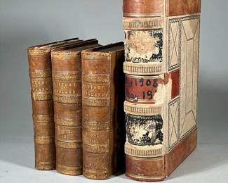 (4pc) Antique Ledger Plus 3 Volumes History Of England | Ledger dates from 1908.