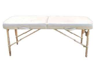 EARTHLITE PORTABLE MASSAGE TABLE | Upholstered massage table having maple legs and birch plywood decking. Made in USA