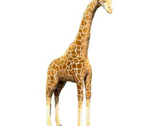 HANSA OVERSIZE STUFFED GIRAFFE | Large hand-sewn stuffed giraffe, from Hansa's "Portraits in Nature" collection. - h. 92 x w. 14 x d. 56 in