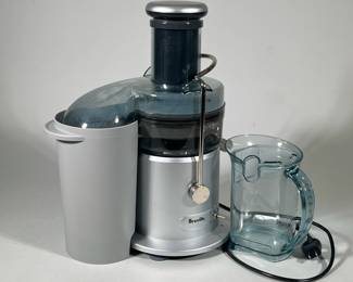 (3pc) Breville Juicer | Breville electric juice machine. Comes with plunger, pulp collector and pitcher.
Dimensions: h. 17 x w. 12 in