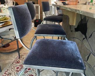 4 velvet barstools $175