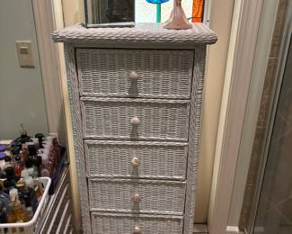 Wicker lingerie dresser