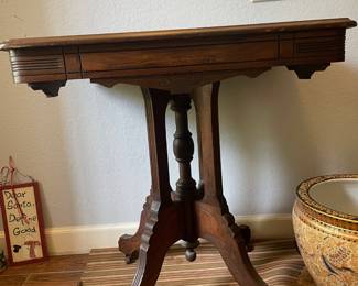 East Lake pedestal hall table $150
