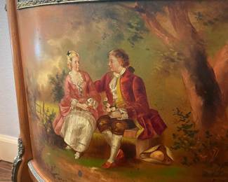 painting on French display case