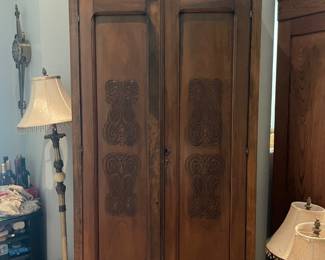 Armoire with glass shelves inside $275
