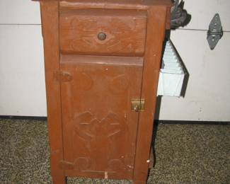 Tramp art style cabinet