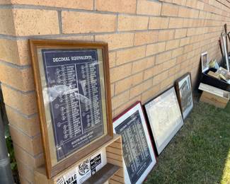 Framed shop wall hangings