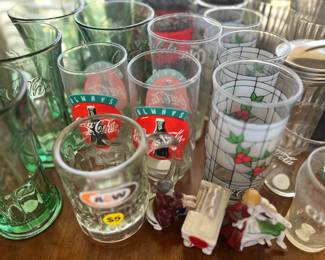 Vintage Coca Cola items & other fun glassware