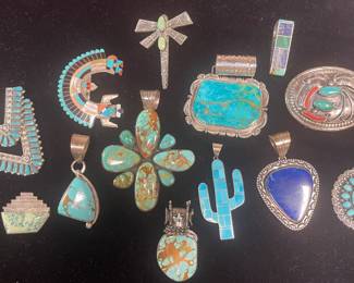 Native American pins and pendants
