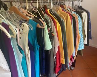 A variety of blouses in a variety of sizes