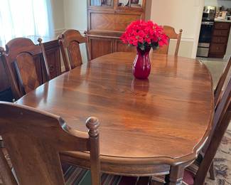 Dining Room table set (seats 6 with expandable leaves hidden under table)
*coordinating china hutch, server and credenza also available 