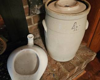 Antique Bed Pan and Churn