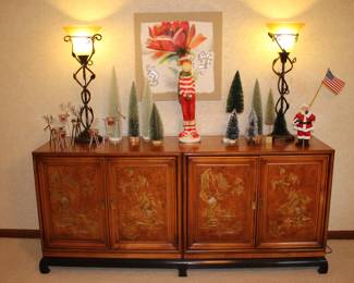 1970s Henry Link "Mandarin" buffet/sideboard/cabinet with beautiful detail.
