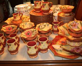 Set of 12 "Sahara" stoneware by Capriware.