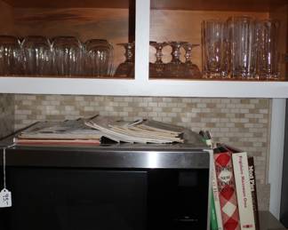 Microwave, glassware.