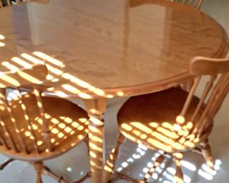 Dining table and four chairs