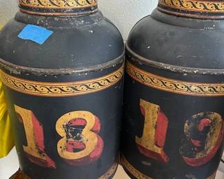 antique Tea Tins converted to lamps