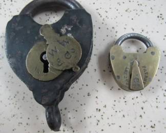 Antique Heart Padlocks