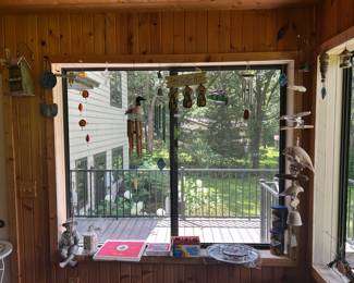 dozens of indoor wind chimes