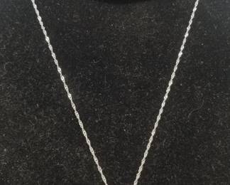 14k white gold necklace with 14k yellow gold and ruby cross pendant