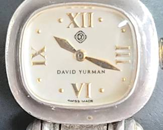 David Yurman sterling silver & 14k gold cable wrist watch