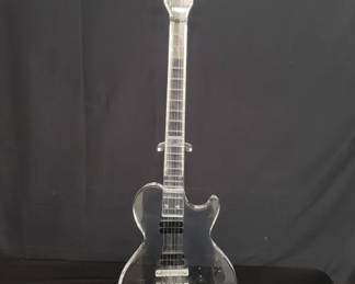 Decorative acrylic electric guitar with acrylic base stand