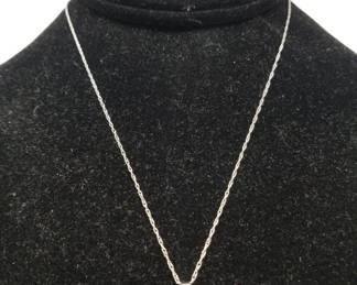 14k white gold chain with 18k white gold heart pendant