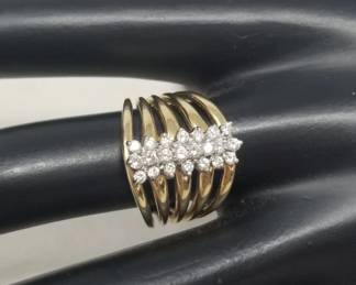14k gold and diamond ring
