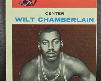 1961 Fleer Wilt Chamberlain Rookie basketball card for the Philadelphia Warriors