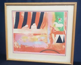 Pencil signed Guiramand and numbered lithograph
