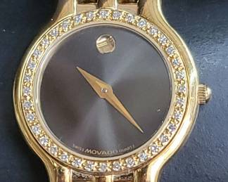 Movado watch with diamond bezel