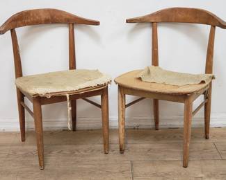 Hans Wegner-style mid-century modern side chairs