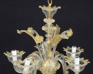 Murano hand blown glass chandelier
