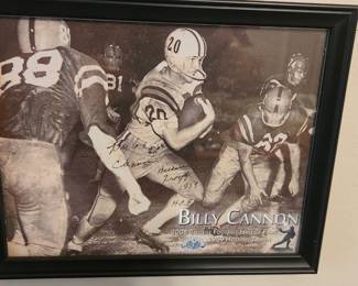 Signed Billy Cannon framed