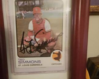 Signed baseball card.
