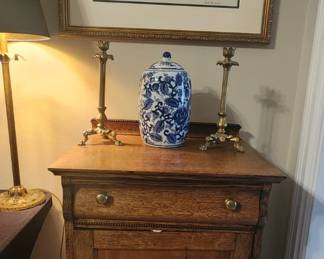 Oak sheet music cabinet